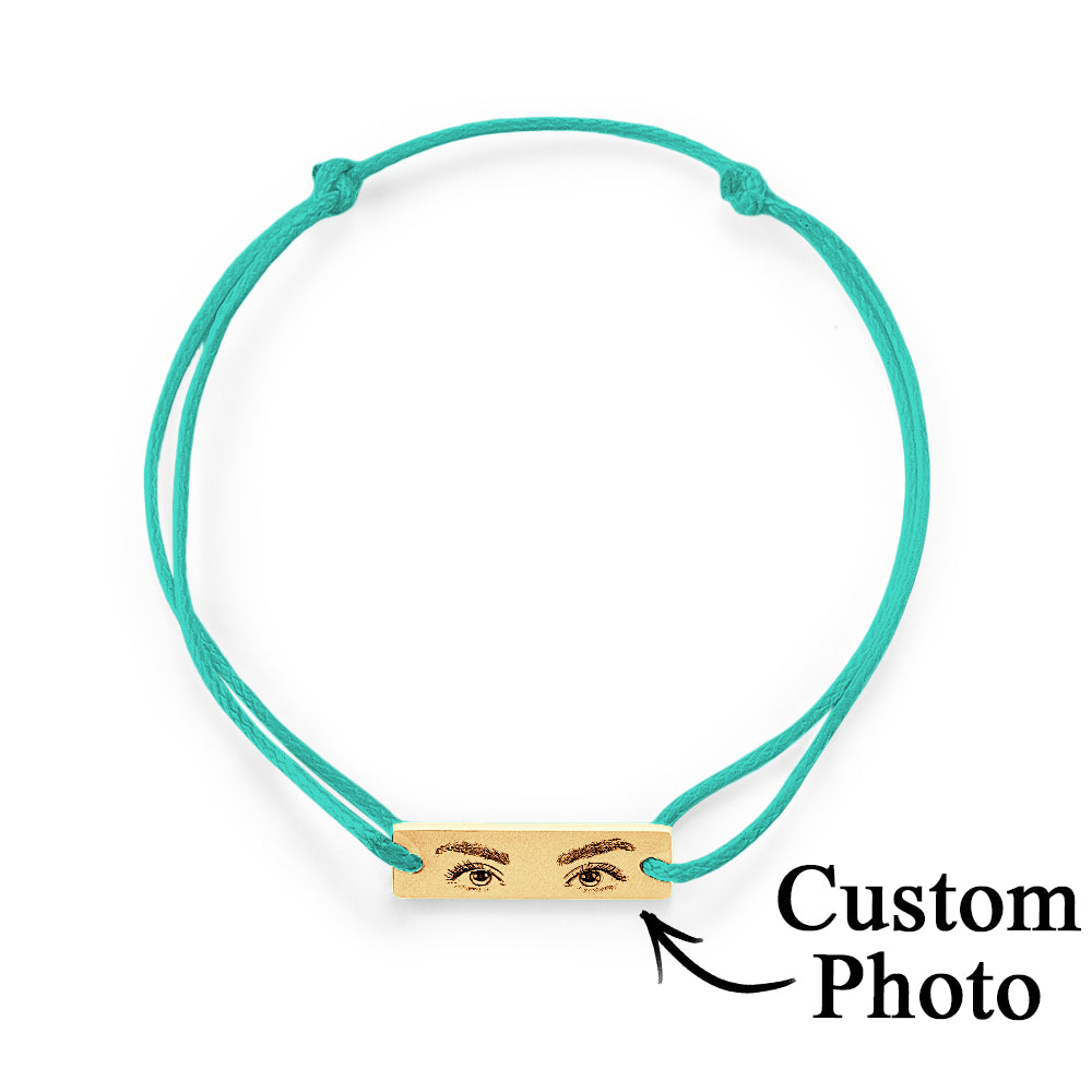 Custom Engraved Bracelet With Eyes Photo Eyes of Love Bracelet