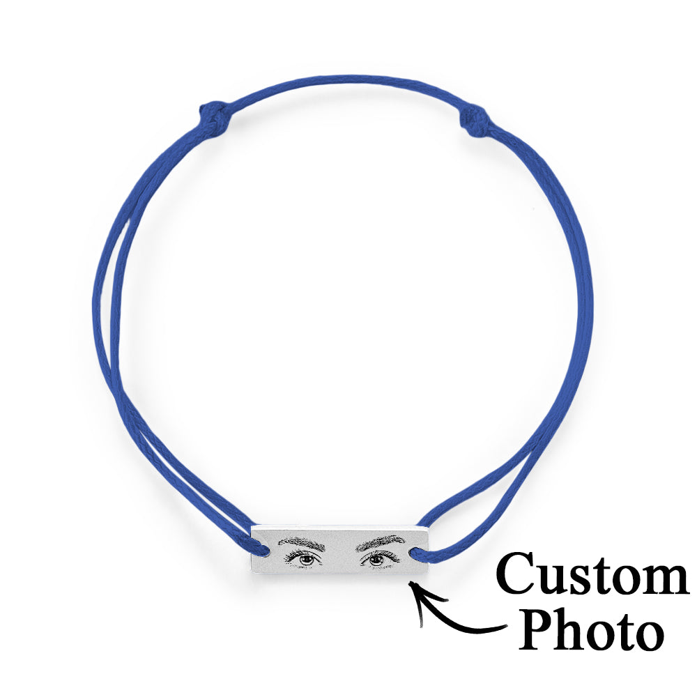 Custom Engraved Bracelet With Eyes Photo Eyes of Love Bracelet