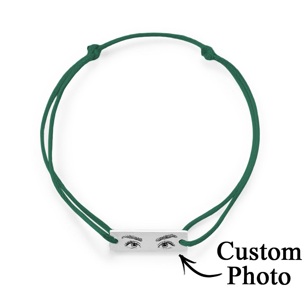 Custom Engraved Bracelet With Eyes Photo Eyes of Love Bracelet
