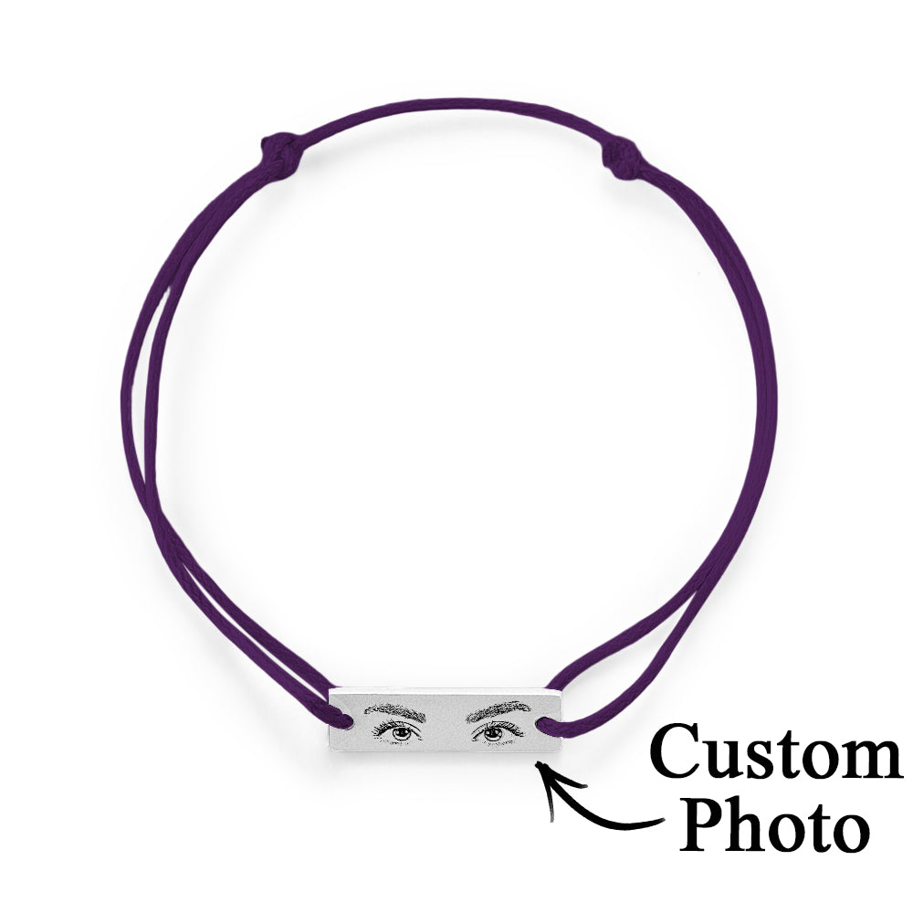 Custom Engraved Bracelet With Eyes Photo Eyes of Love Bracelet