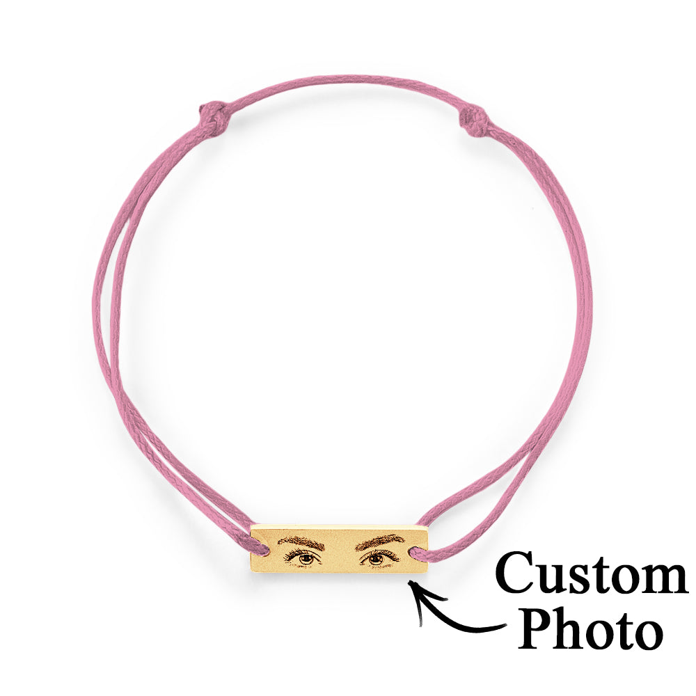 Custom Engraved Bracelet With Eyes Photo Eyes of Love Bracelet