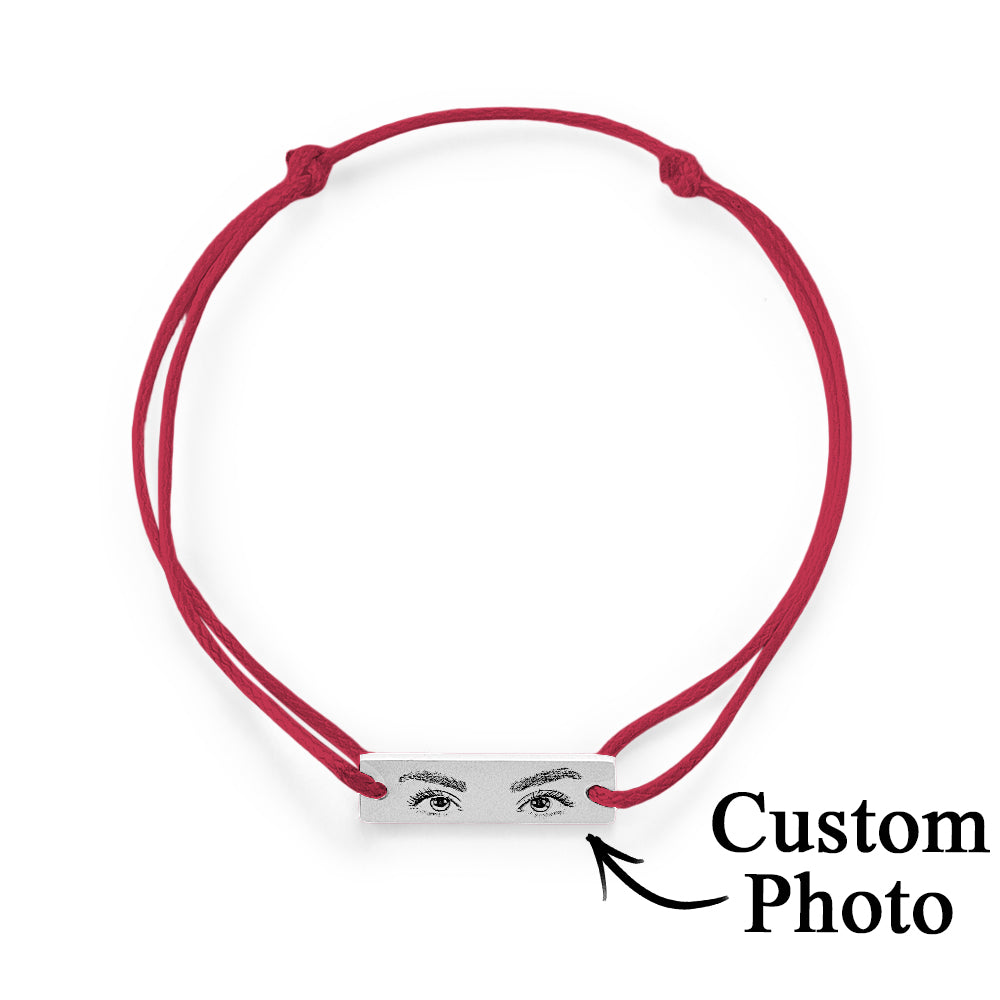 Custom Engraved Bracelet With Eyes Photo Eyes of Love Bracelet