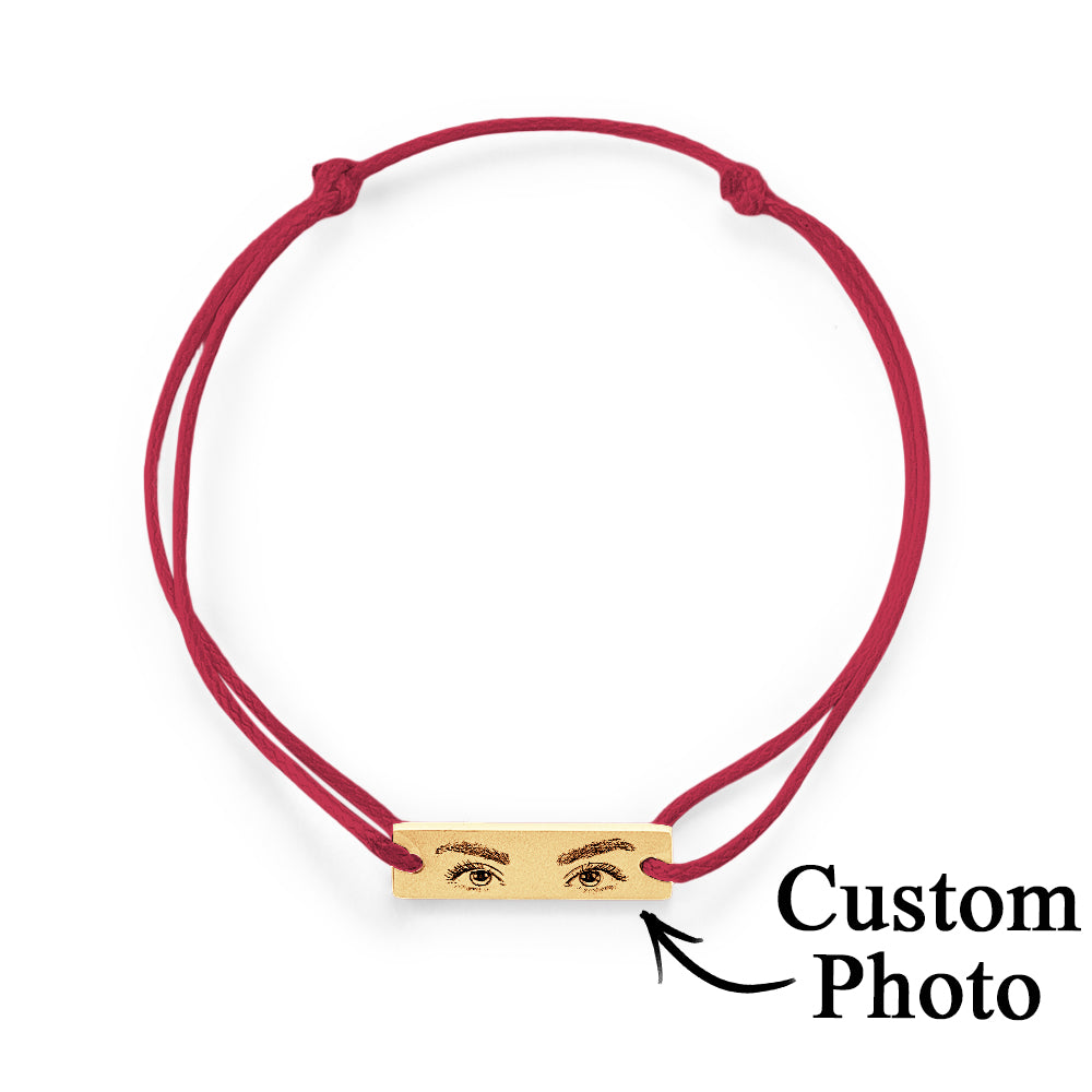 Custom Engraved Bracelet With Eyes Photo Eyes of Love Bracelet