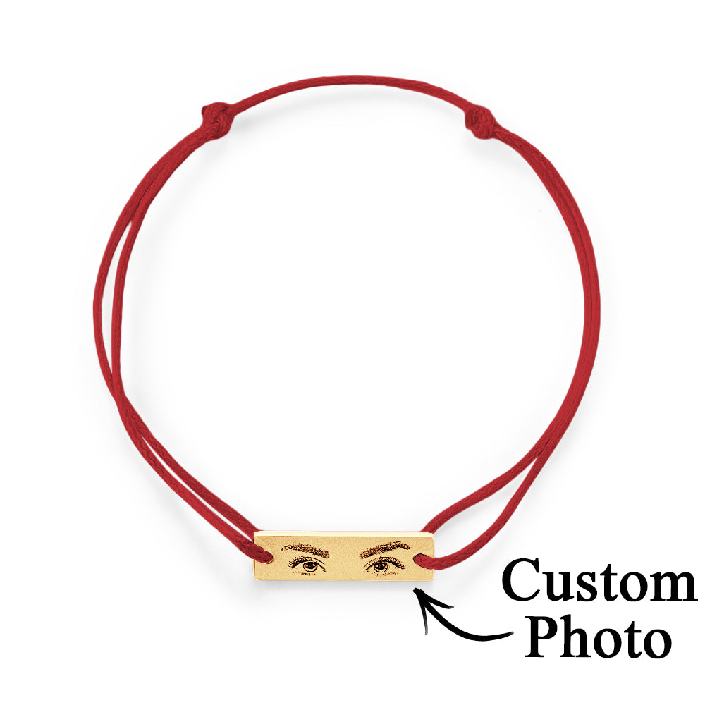 Custom Engraved Bracelet With Eyes Photo Eyes of Love Bracelet