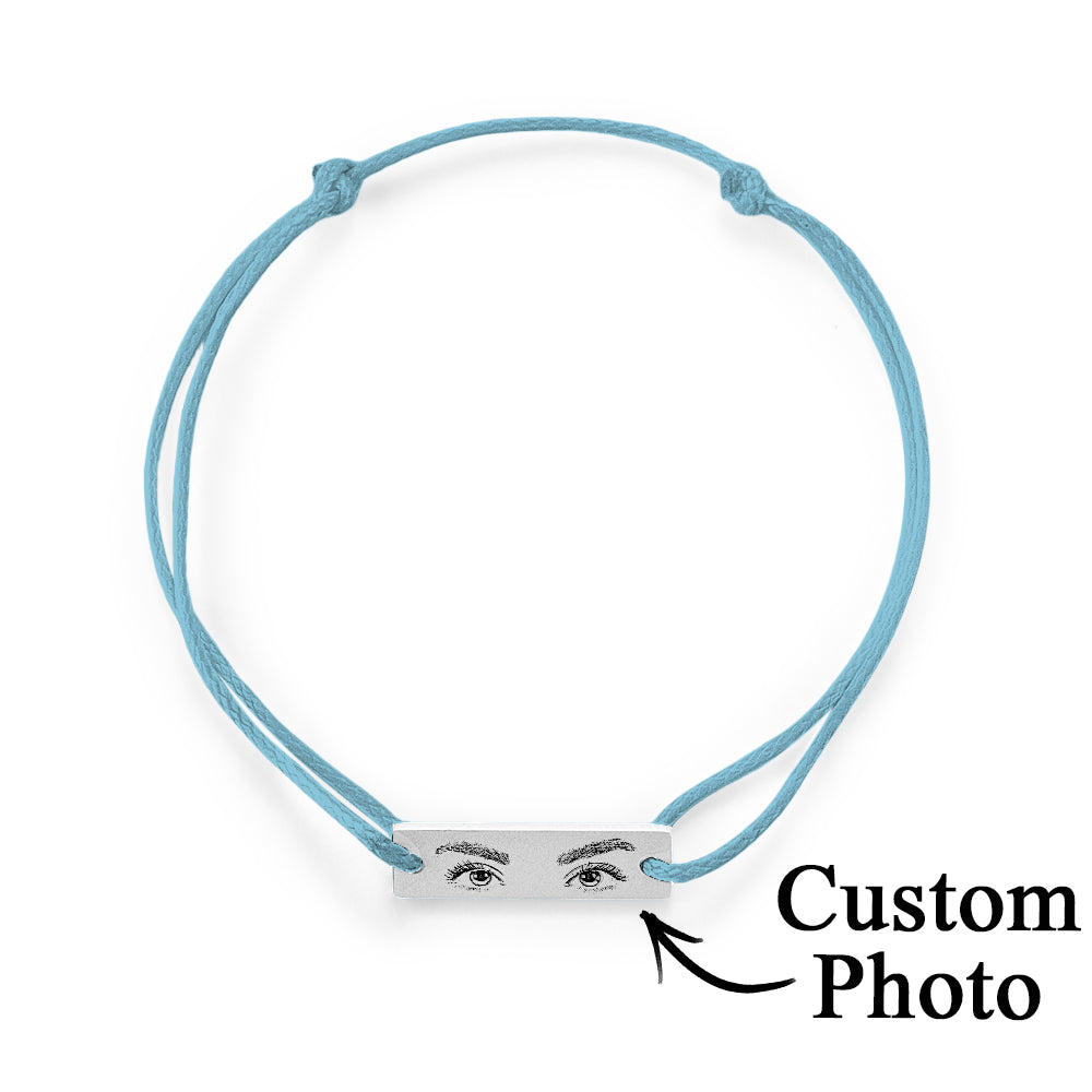 Custom Engraved Bracelet With Eyes Photo Eyes of Love Bracelet