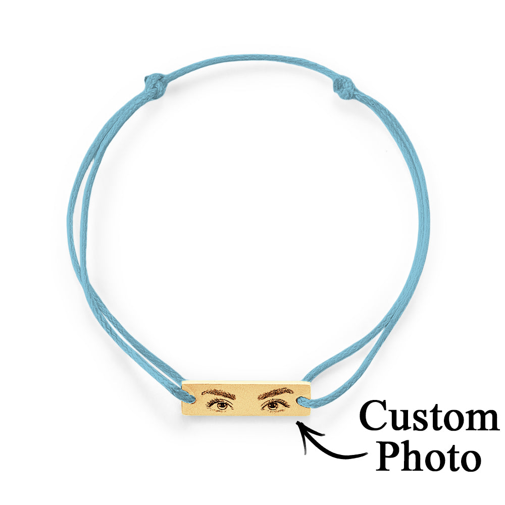 Custom Engraved Bracelet With Eyes Photo Eyes of Love Bracelet