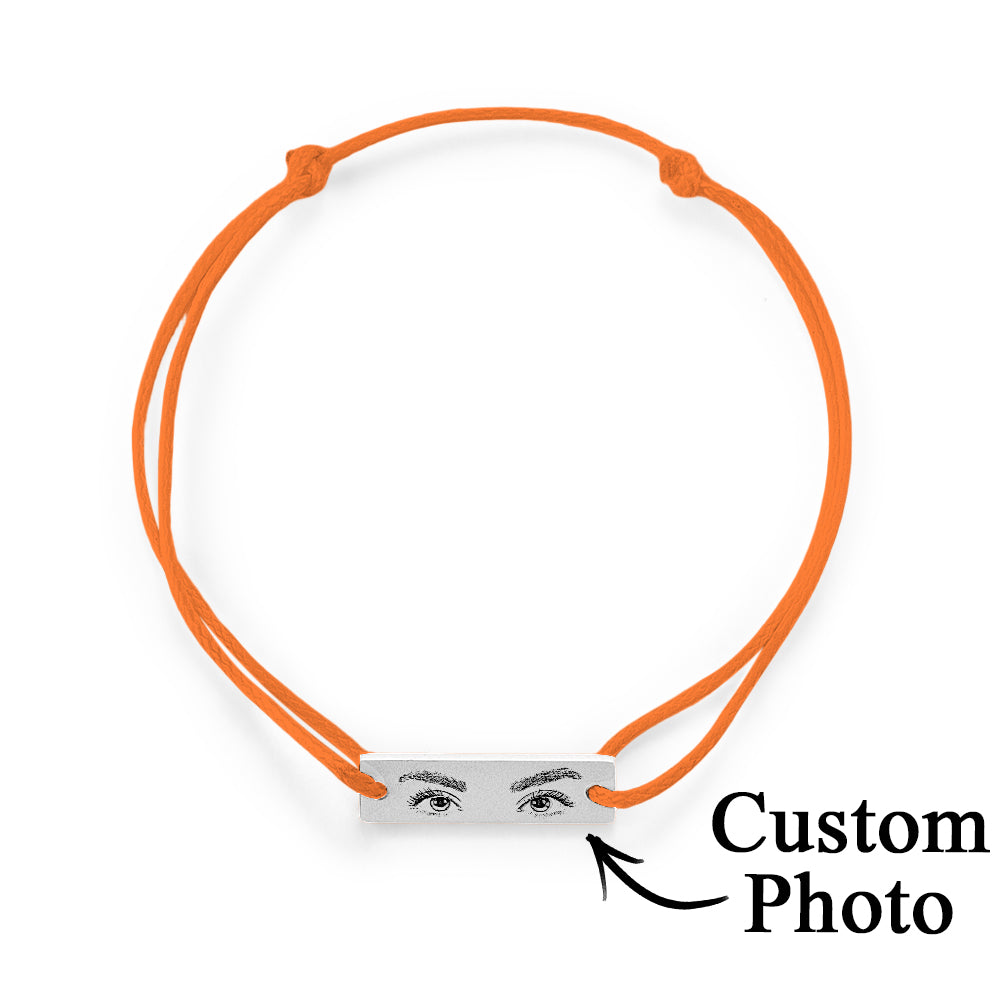 Custom Engraved Bracelet With Eyes Photo Eyes of Love Bracelet