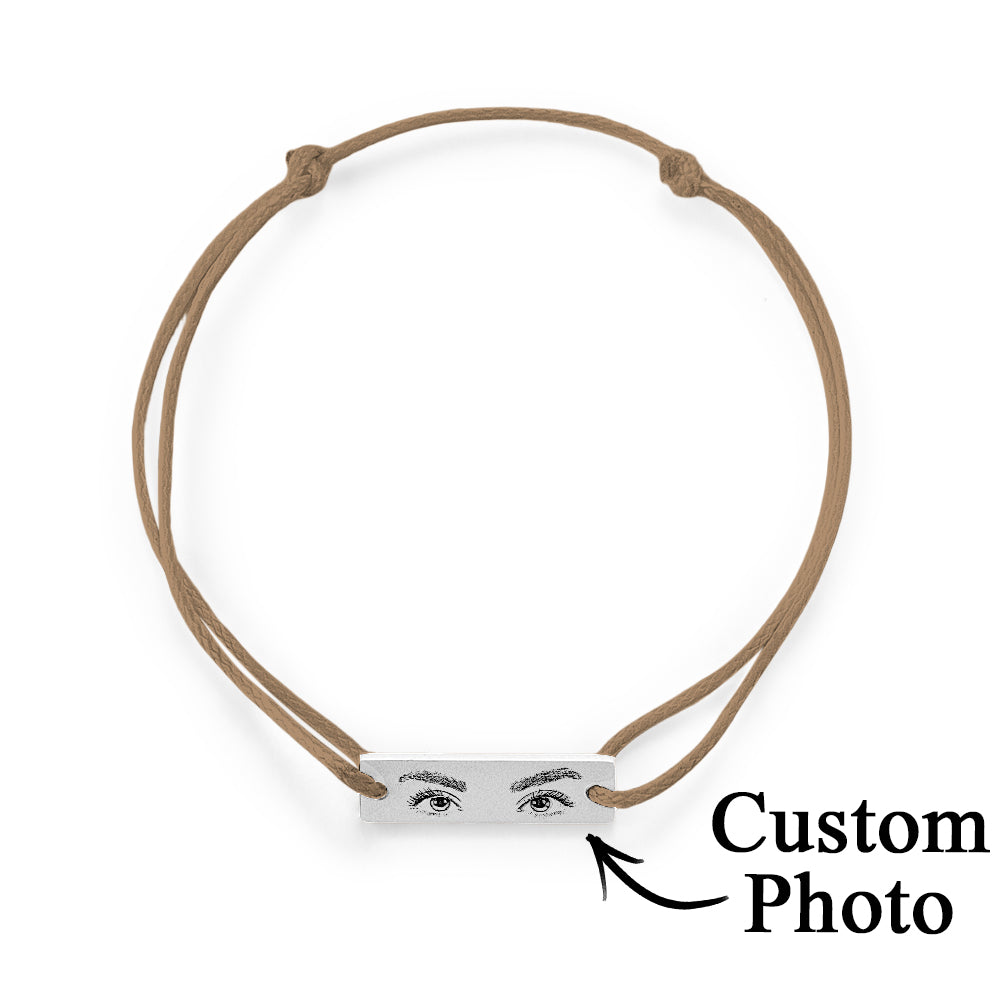 Custom Engraved Bracelet With Eyes Photo Eyes of Love Bracelet