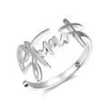Name Ring, Personalized Handwriting Ring Special Gift Platinum Plated - Silver