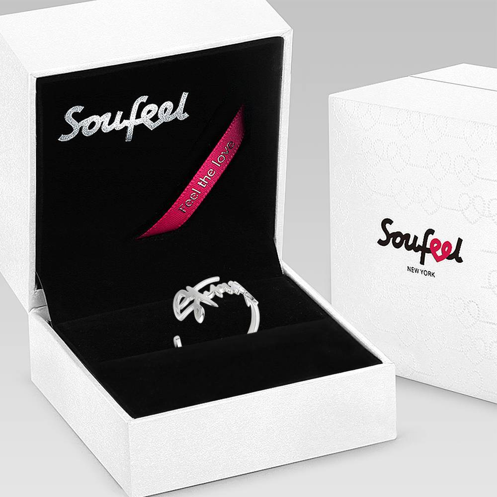 Name Ring, Personalized Handwriting Ring Special Gift Platinum Plated - Silver