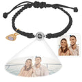 Custom Photo Projection Bracelet Simple Woven Heart Magnetic Bracelet Christmas Gift for Couple