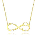 Heart Infinity Name Necklace, Three Names Gift for Friend 14K Gold Plated - Golden