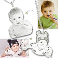 Photo Engraved Necklace Stainless Steel Memorial Gifts Babies Picture