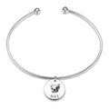 Photo Portrait Bangle with Engraving Round Shape, Custom Portrait Jewellery Platinum Plated - Silver