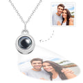 Circle Pendant Personalized Photo Projection Necklace Custom Cute Jewelry Anniversary Gifts