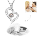 Personalized Projection Photo Necklace Heart Necklace - Silver