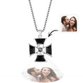 Personalized Windmill Photo Projection Men's Necklace for Him Minimalist Memorial Jewelry