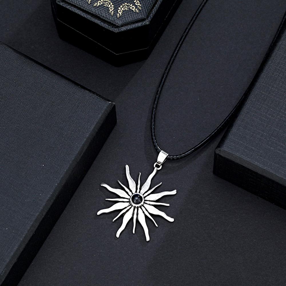 Power of the Sun Symbol Jewelry Personalized Sunlight Photo Projection Men's Necklace