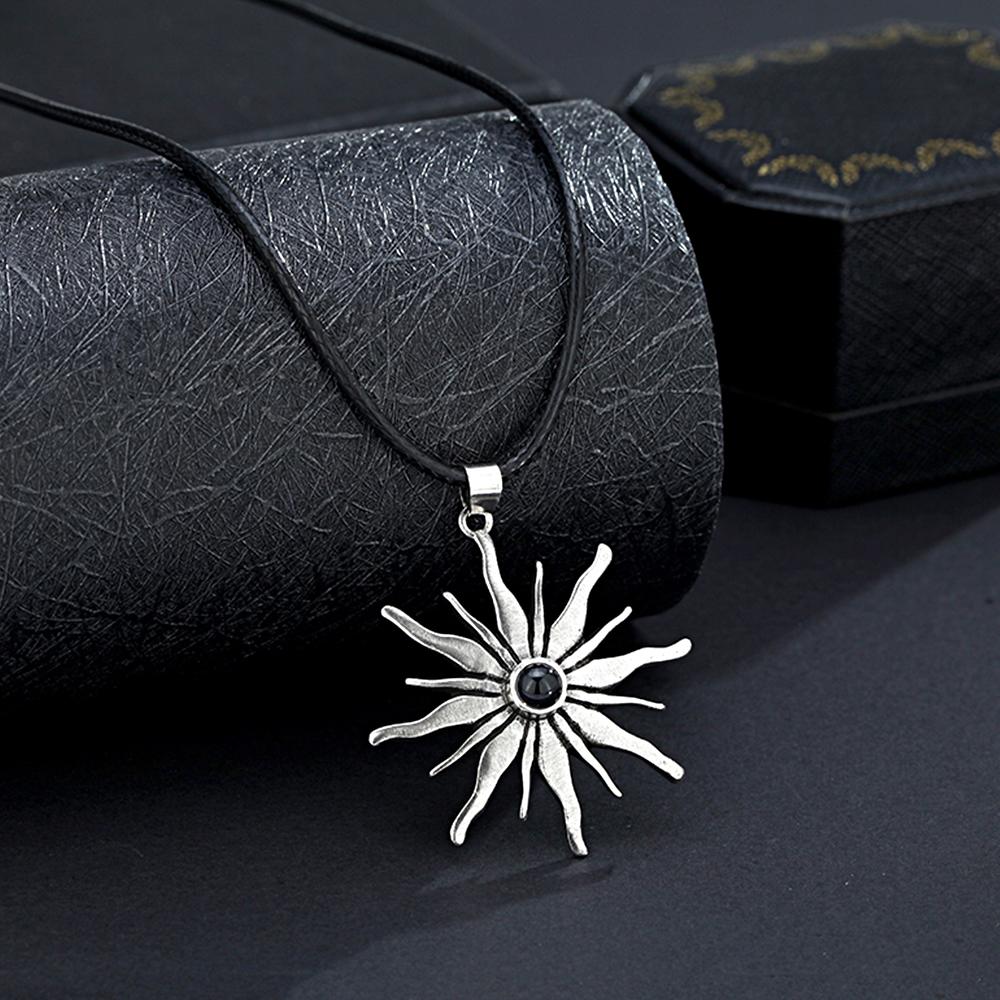 Power of the Sun Symbol Jewelry Personalized Sunlight Photo Projection Men's Necklace