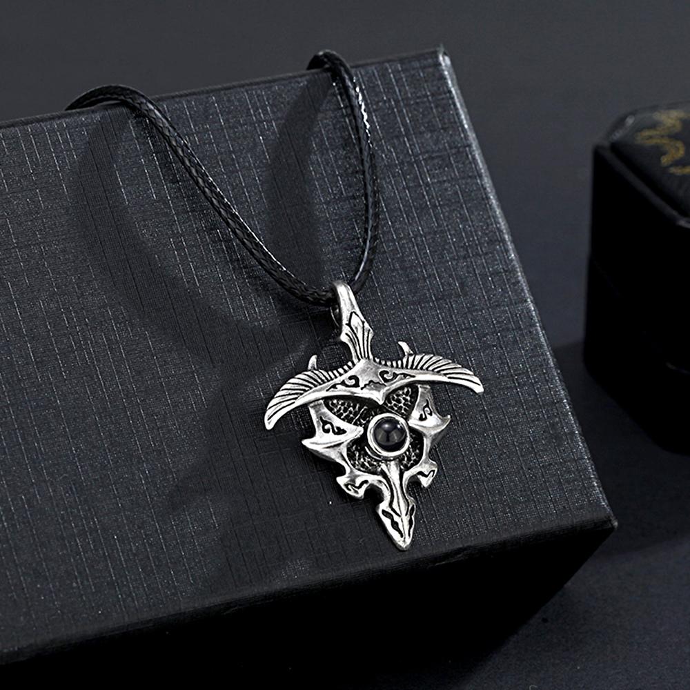Personalized Spread The Wings Photo Projection Men's Necklace Minimalist Handmade Jewelry for Him