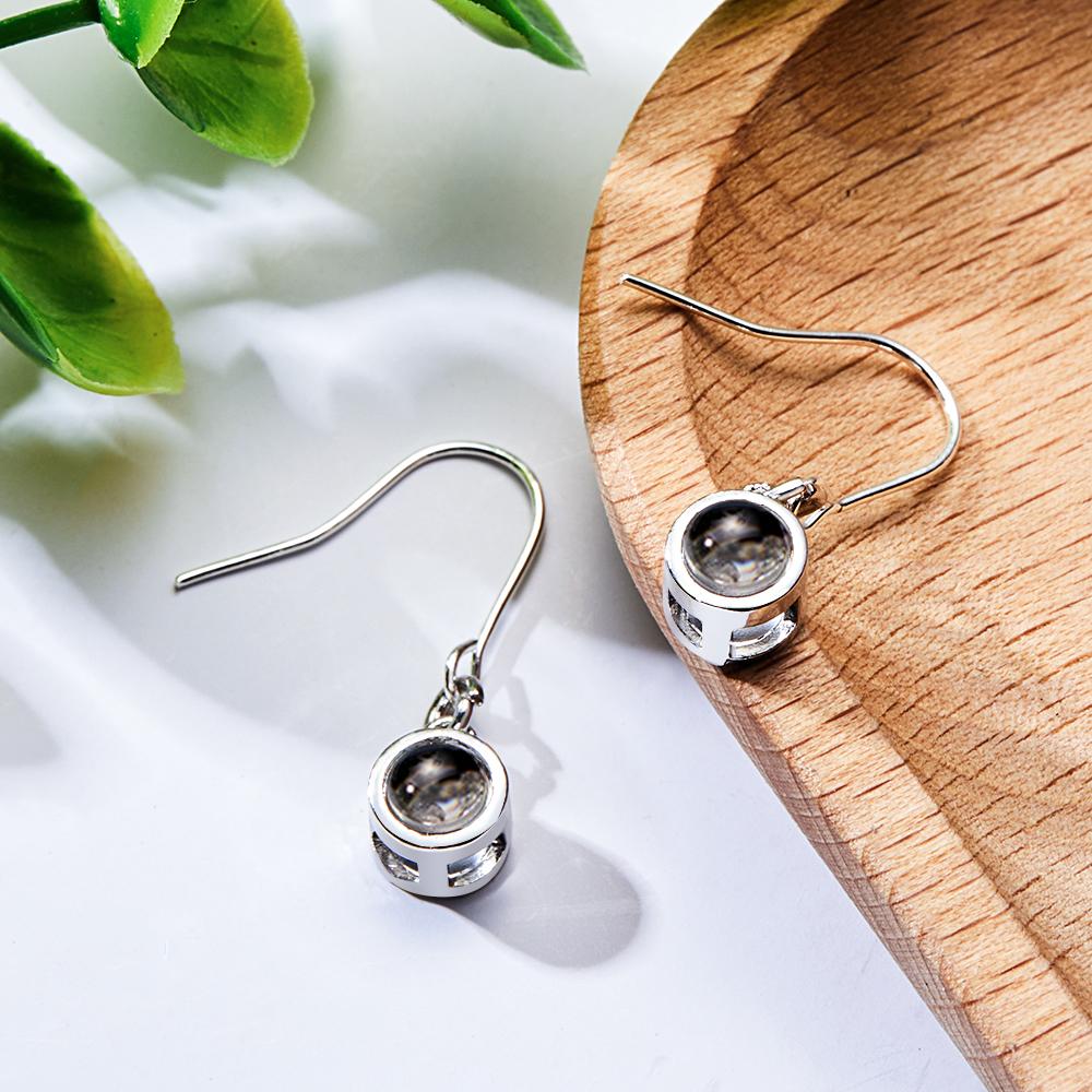 Personalized Earrings Custom Photo Projection Earrings Minimalist Earrings Memorial Mother's Day Gift