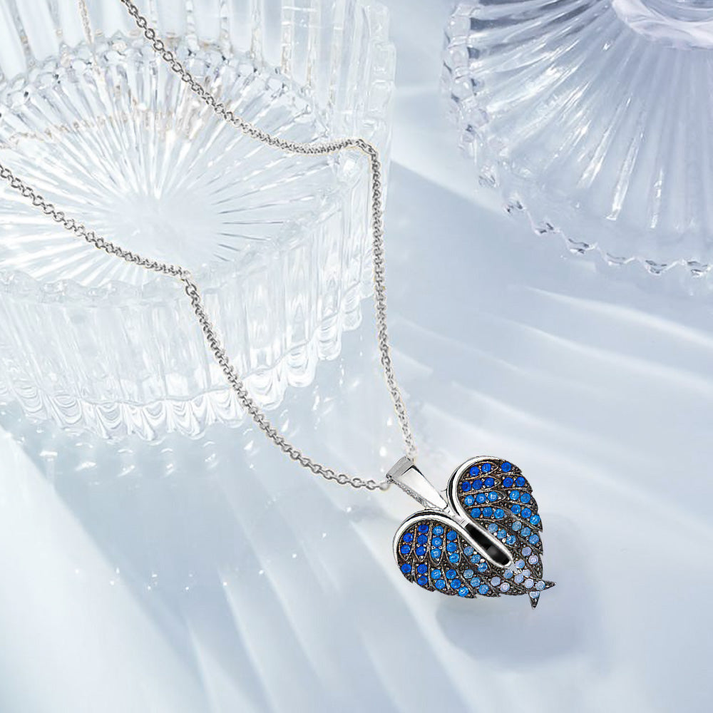 Custom Projection Necklace Wing Heart-shaped Wings Pendant Necklace Gift for Her
