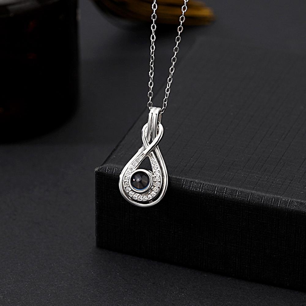 Personalized Picture Projection Necklace with Drop Shaped Classic Gift for Elegant Her