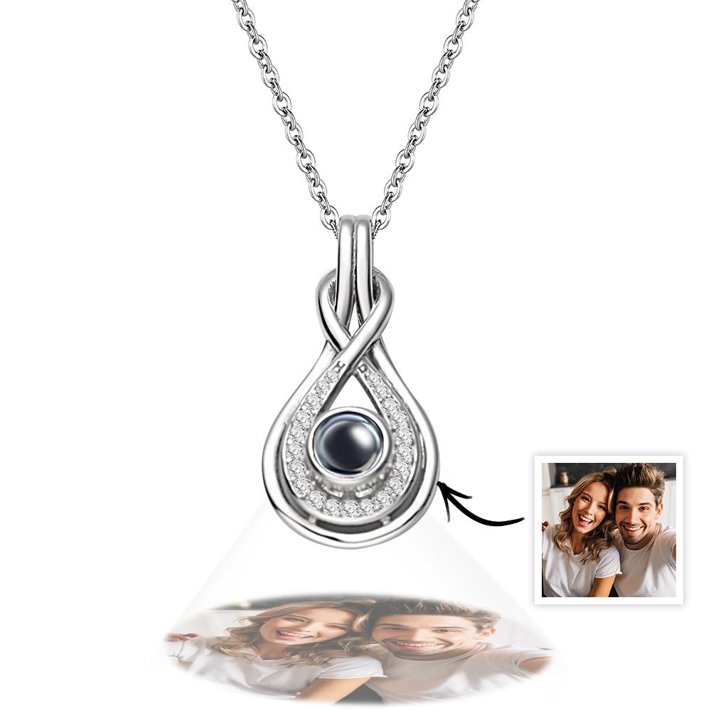 Personalized Picture Projection Necklace with Drop Shaped Classic Gift for Elegant Her