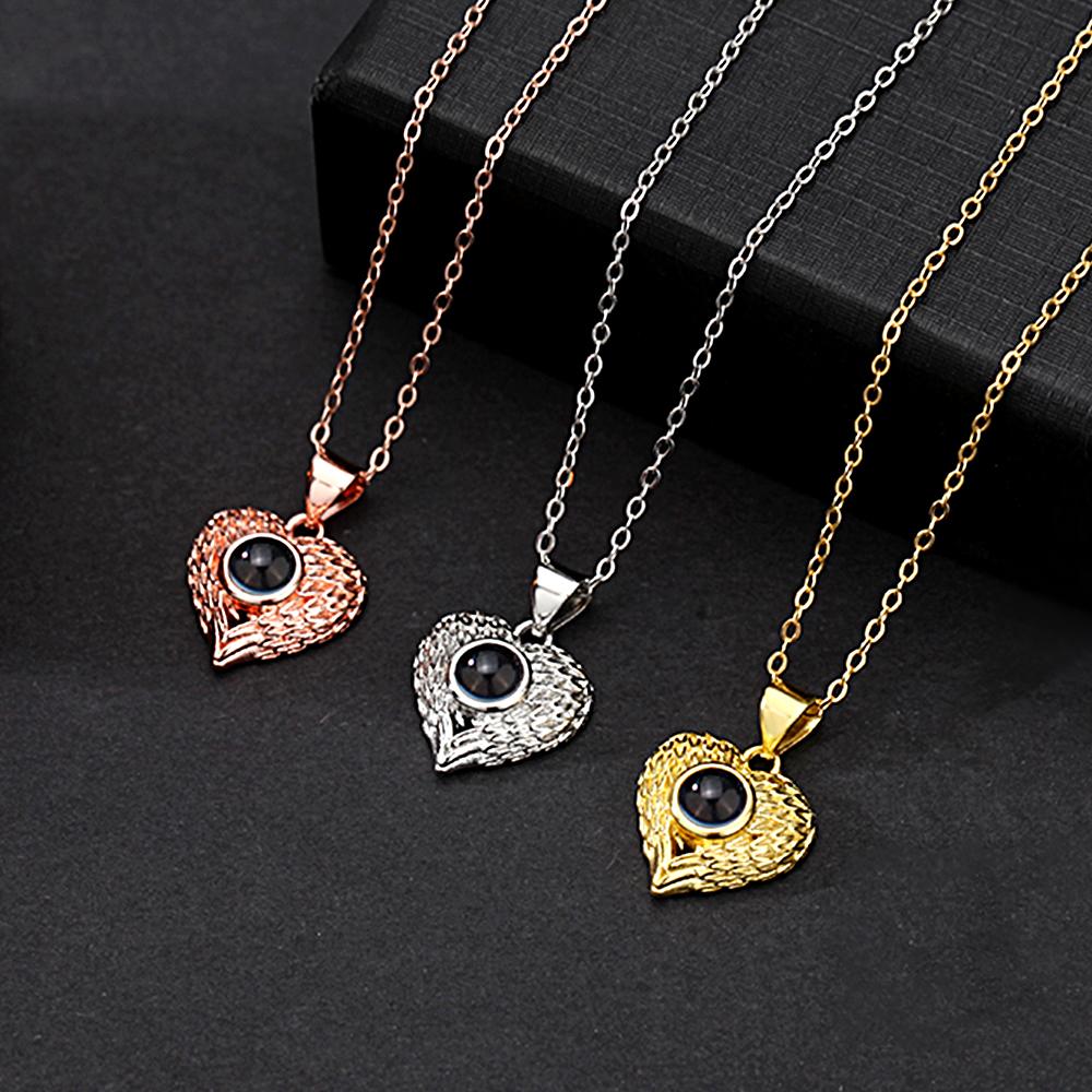 Personalized Picture Projection Necklace Heart Shaped Style Present for Best And Favourite Friend