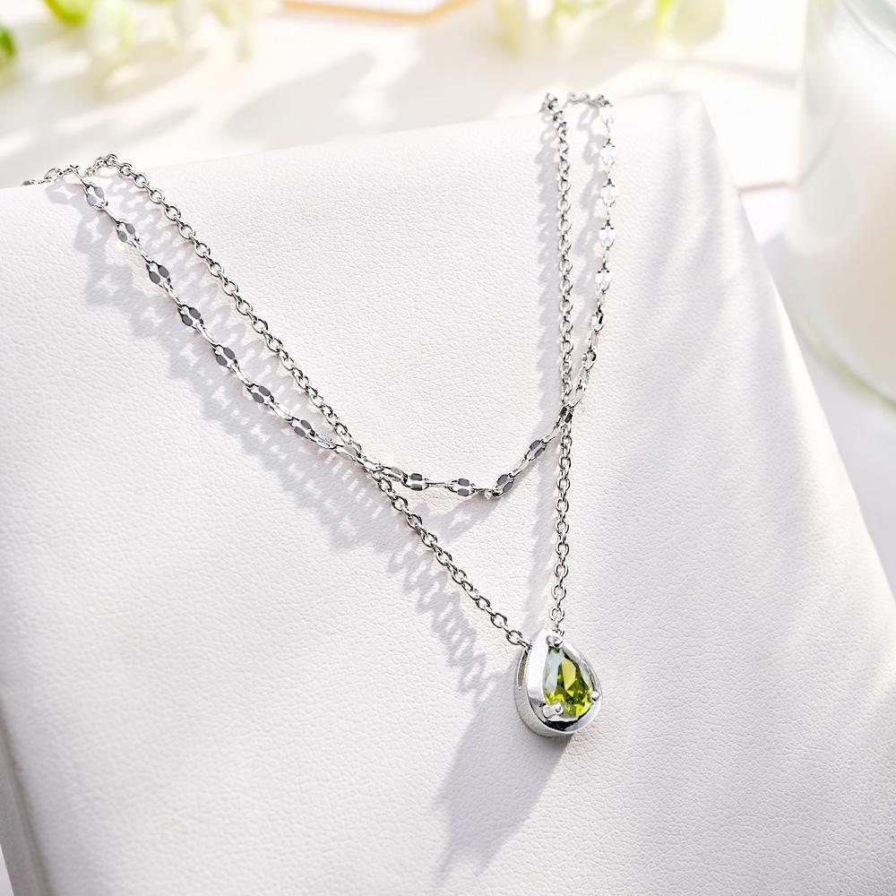 Layered Custom Necklace Birthstone Necklace Anniversary Gifts
