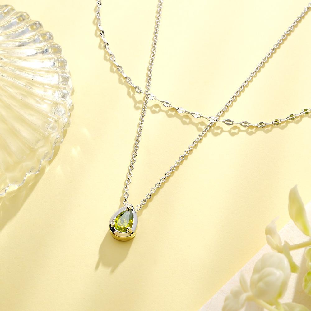 Layered Custom Necklace Birthstone Necklace Anniversary Gifts