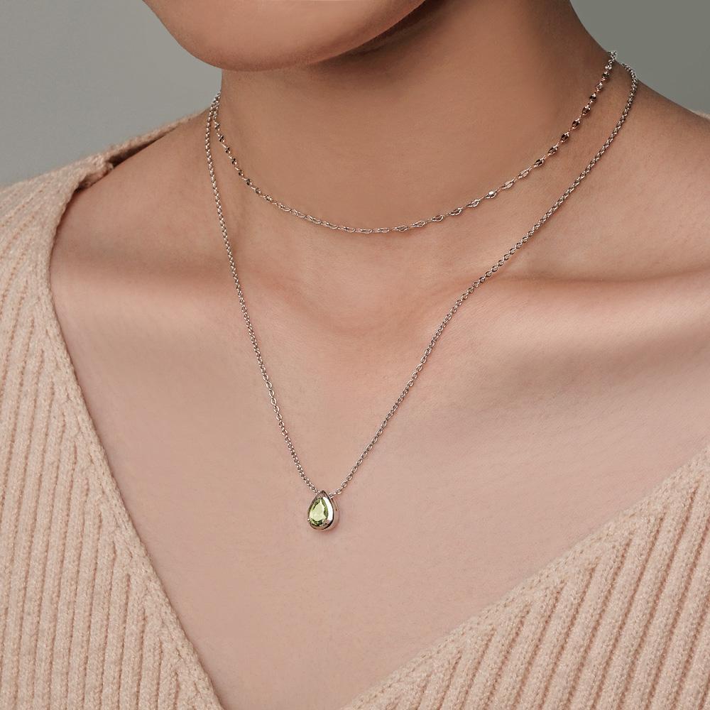 Layered Custom Necklace Birthstone Necklace Anniversary Gifts
