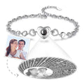 I Love You Bracelet in 100 Languages Projection Photo Engraved Bracelet, Perfect Gift Silver