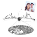 I Love You Bracelet in 100 Languages Projection Photo Engraved Bracelet Antlers Silver
