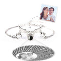I Love You Bracelet in 100 Languages Projection Photo Engraved Bracelet Angel Wings Silver