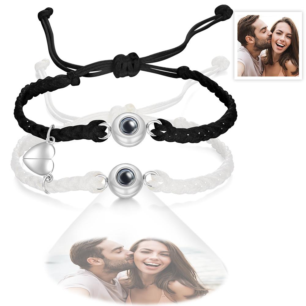 Custom Photo Projection Bracelet Woven Magnetic Bracelet Anniversary Gift