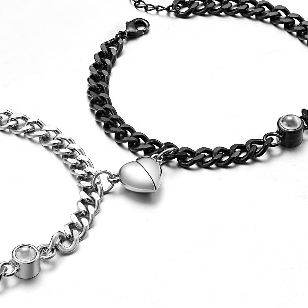 Custom Simple Fashion Chain with Magnet Picture Projection Bracelet