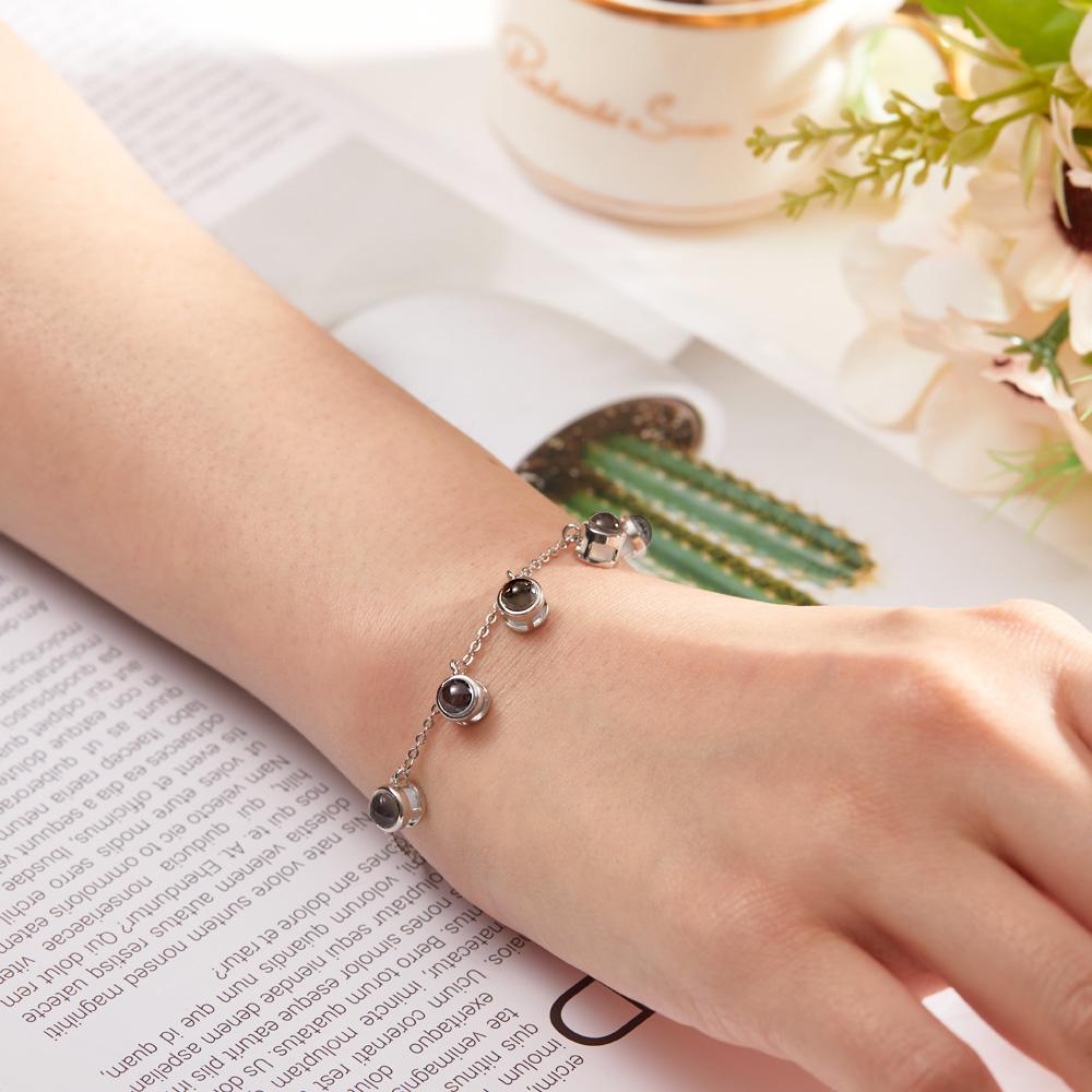 Custom Photo Projection Bracelet Minimalist Gift Memorial Photo Jewelry Trendy Best Friend Gift for Her