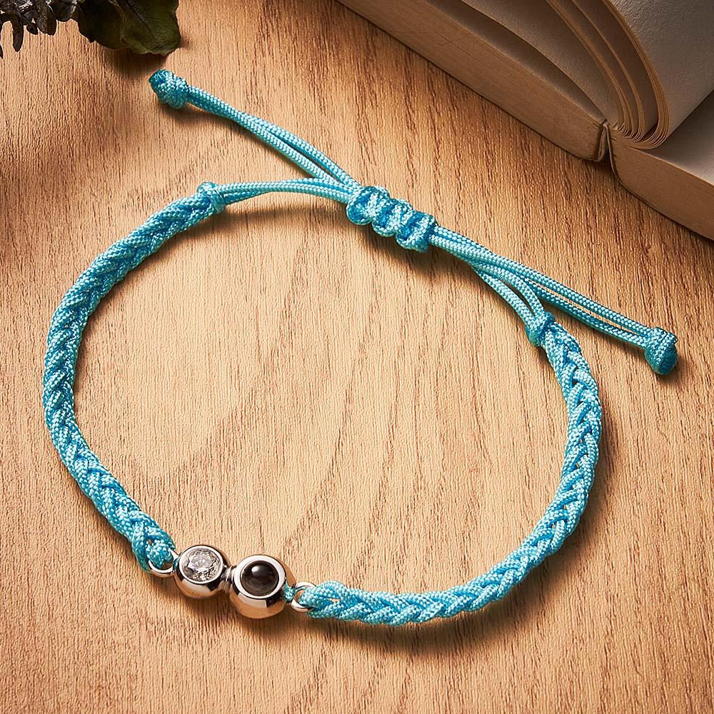 Custom Birthstone And Picture Projection Bracelet Lovely Gift Memorial Wedding Gift for Him Her