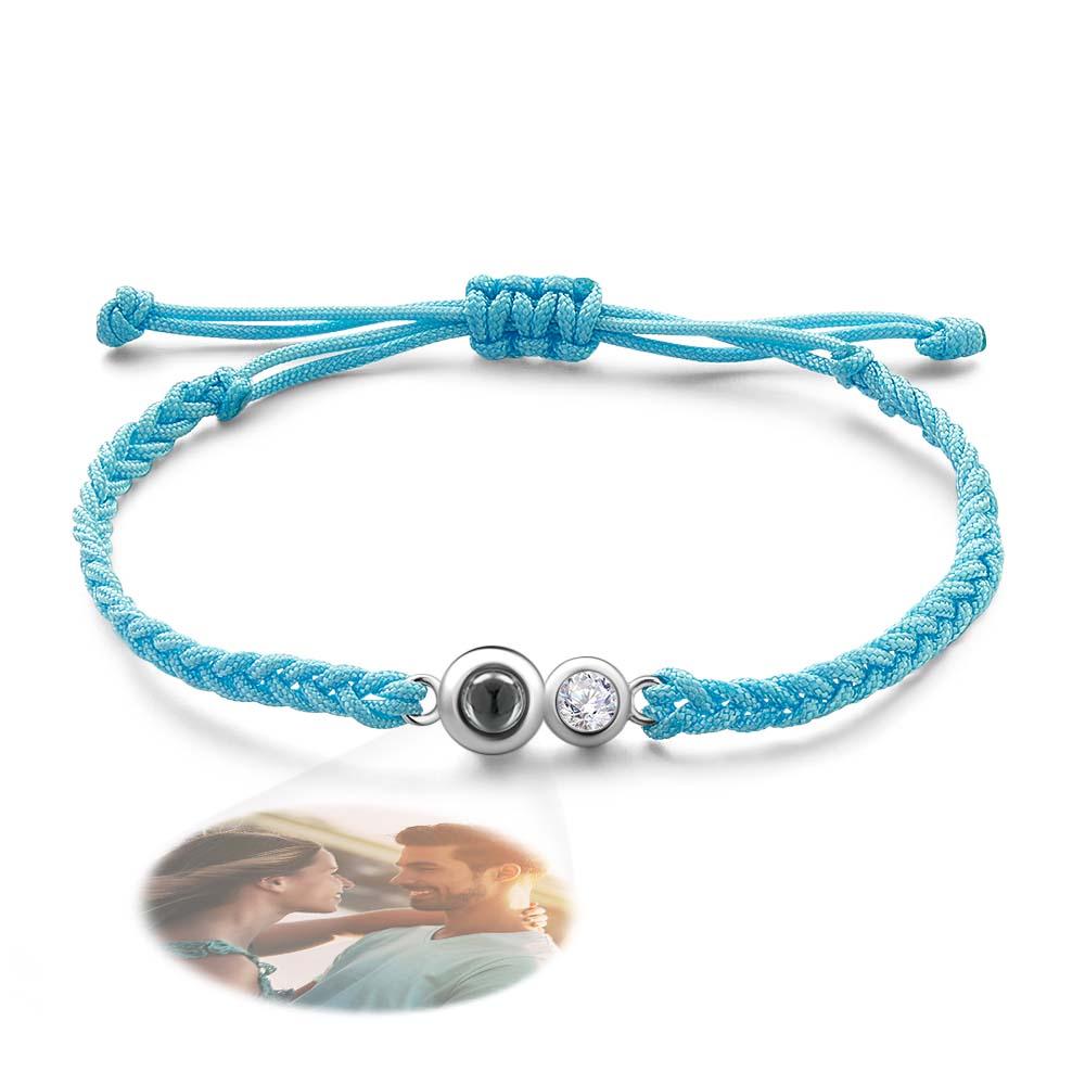 Custom Birthstone And Picture Projection Bracelet Lovely Gift Memorial Wedding Gift for Him Her