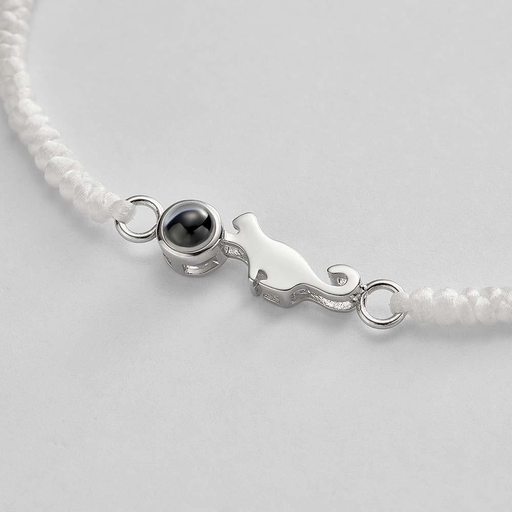 Custom Cat Projection Bracelet Personalized Memorial Picture inside Bracelet Gift for Her