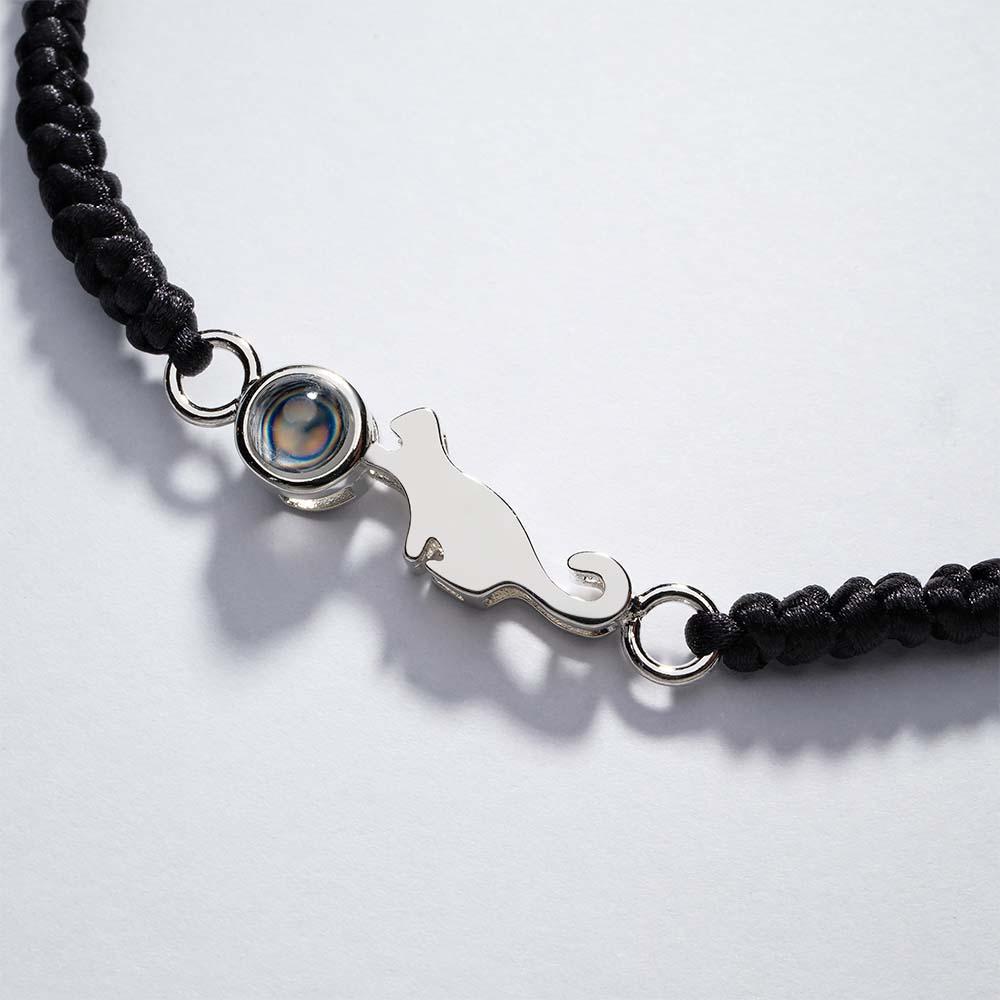 Custom Cat Projection Bracelet Personalized Memorial Picture inside Bracelet Gift for Her