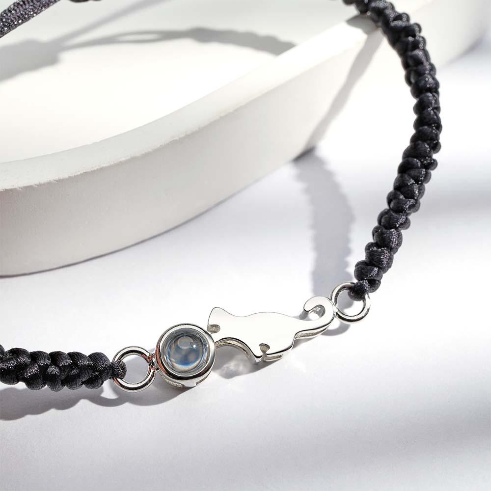 Custom Cat Projection Bracelet Personalized Memorial Picture inside Bracelet Gift for Her