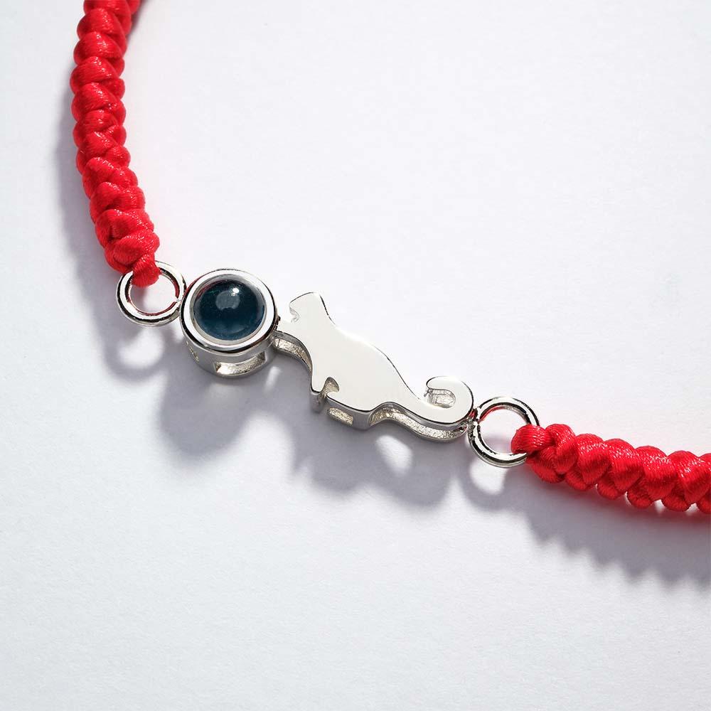 Custom Cat Projection Bracelet Personalized Memorial Picture inside Bracelet Gift for Her