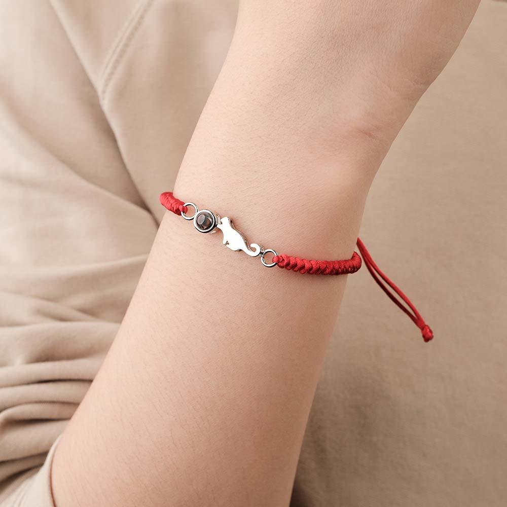 Custom Cat Projection Bracelet Personalized Memorial Picture inside Bracelet Gift for Her