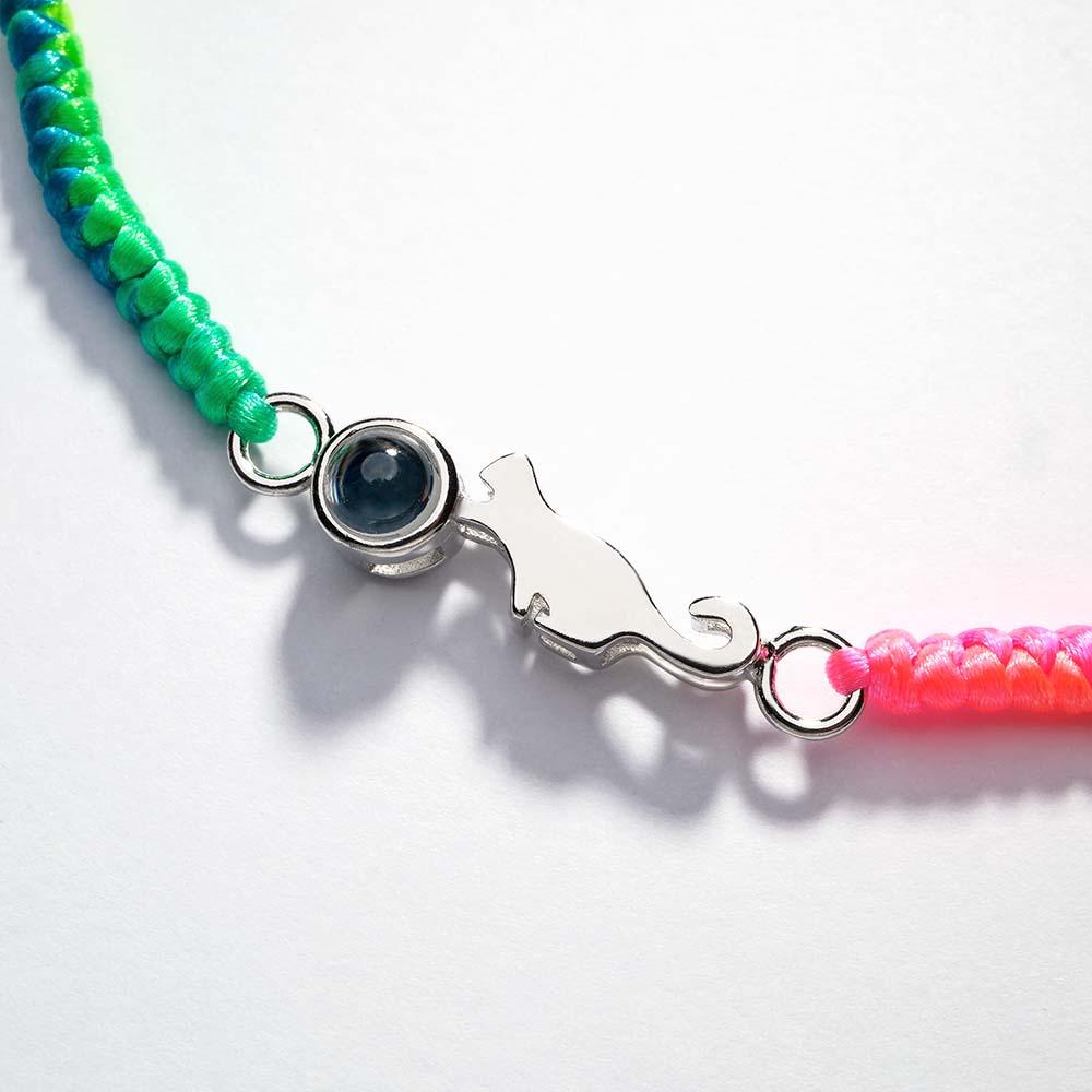 Custom Cat Projection Bracelet Personalized Memorial Picture inside Bracelet Gift for Her