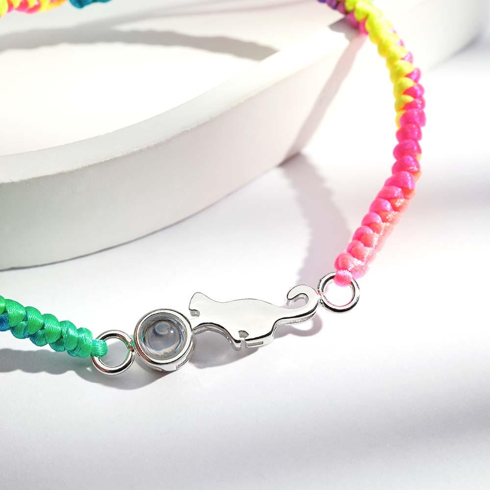Custom Cat Projection Bracelet Personalized Memorial Picture inside Bracelet Gift for Her
