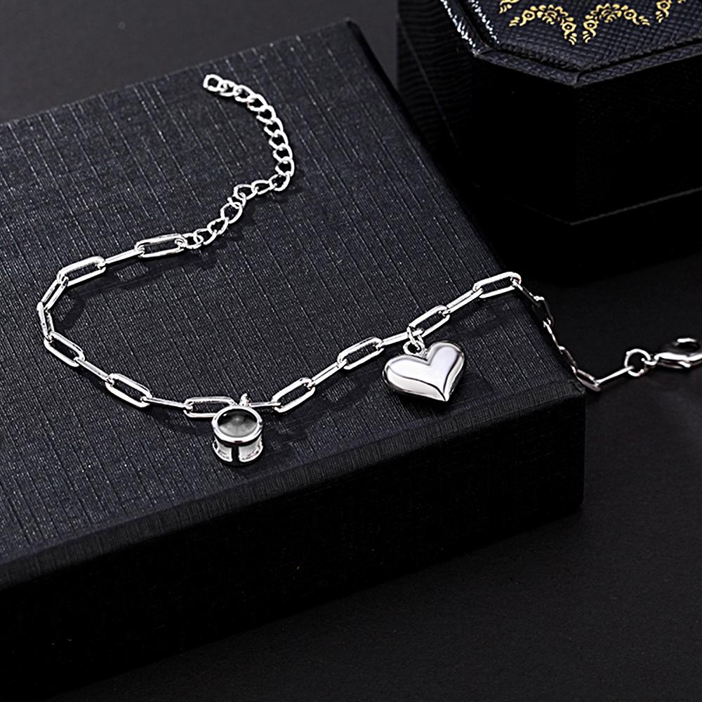 Personalized Photo Projection Bracelet with Heart Creative Gift