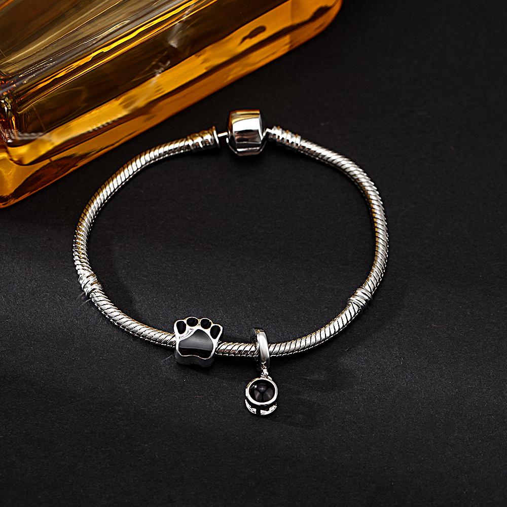 Personalized Picture Projection Bracelet with Cute Ornaments Best Gift for Her