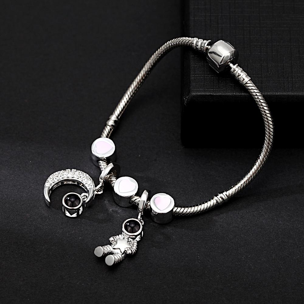 Personalized Picture Projection Bracelet with Mini Ornaments Creative Gift for Favourite Person